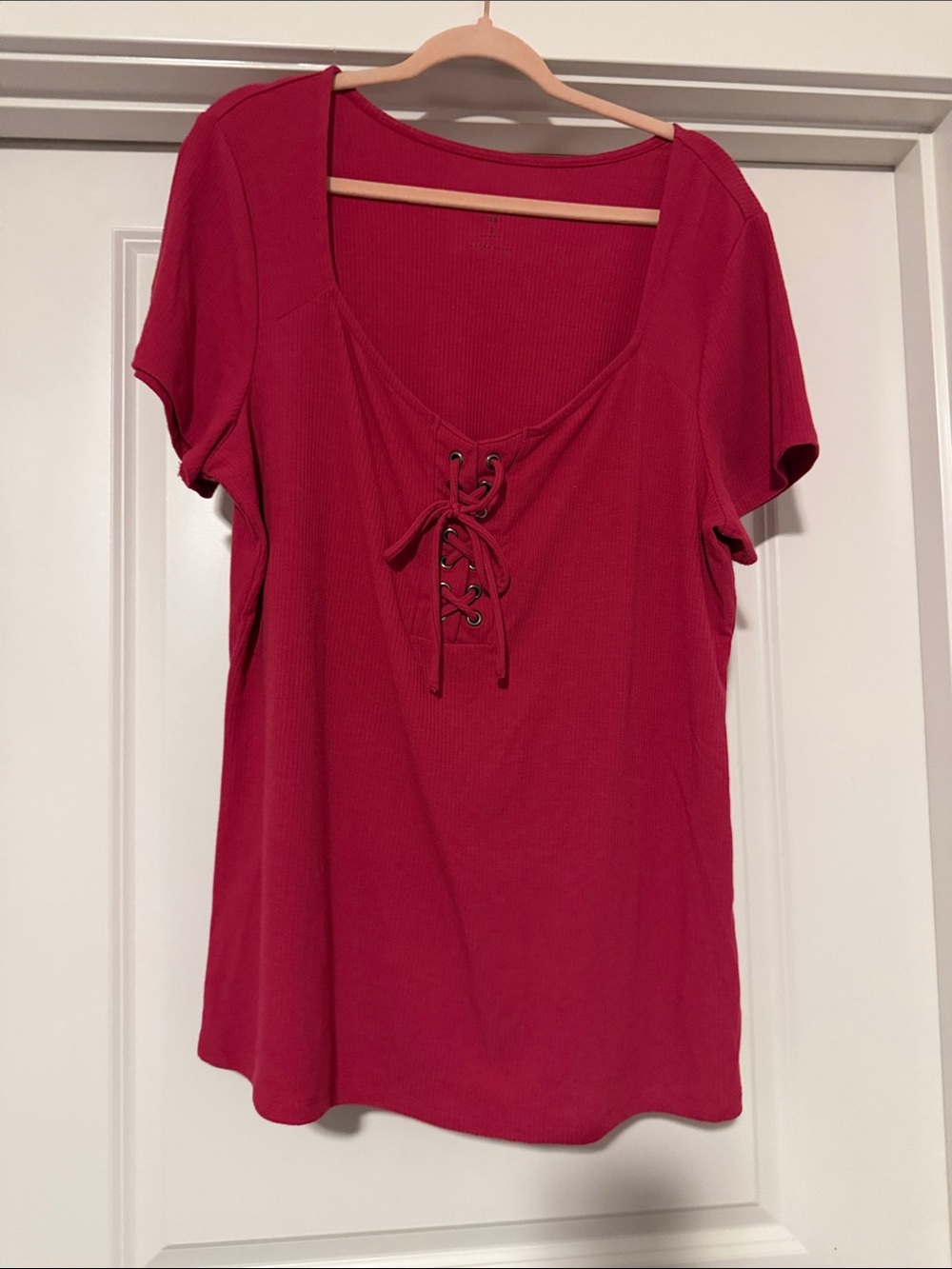 Women’s Lace-Up Scoop Neck Top